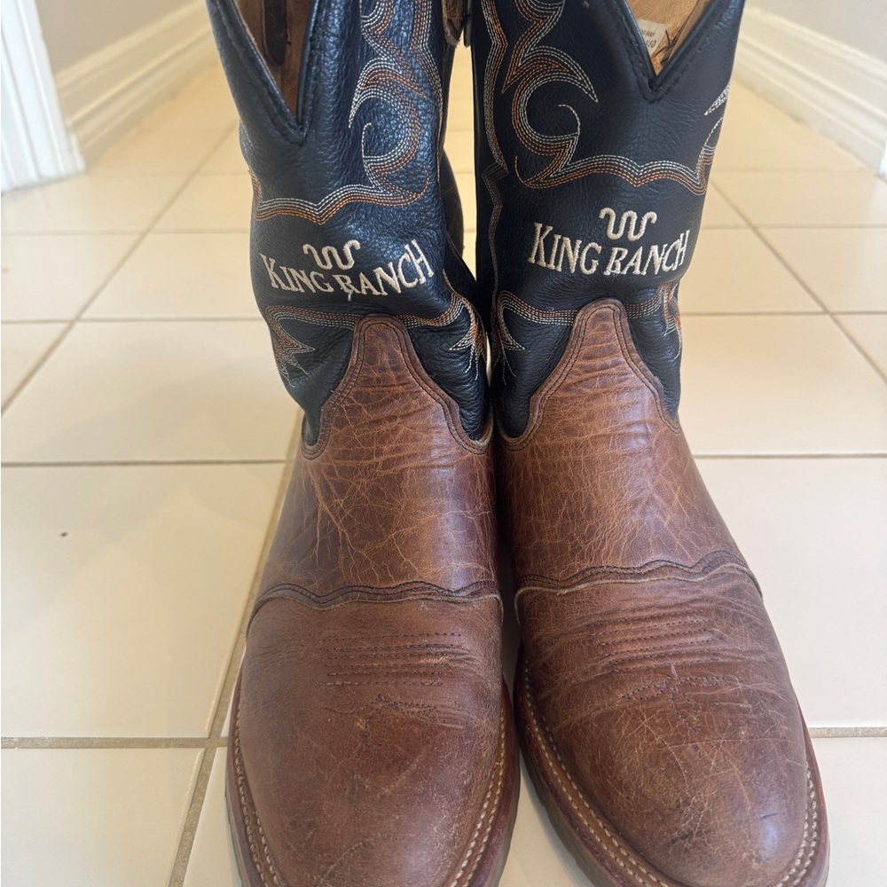 King Ranch Men's Brown and Black Boots 10.5